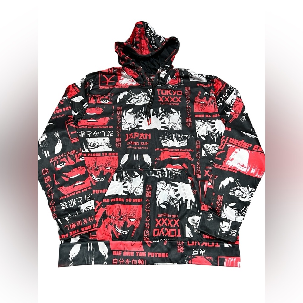 Drill Clothing Fresh Prints of Tokyo Anime‎ Print Pullover Hoodie Size Large
